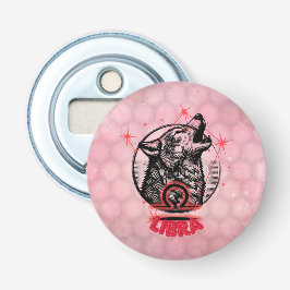 Zodiac Libra Bottle Opener. Button Flesopener
