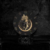 Zodiac Libra | Cosmic Gold en Black Astrology Lar Ronde Klok