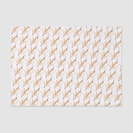 Zodiac "Libra" Gold Script Tissue Paper Tissuepapier (Voorkant)