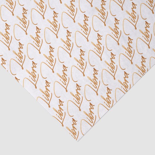 Zodiac "Libra" Gold Script Tissue Paper Tissuepapier (Detail)