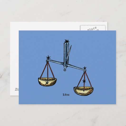 Zodiac: Libra In Color Briefkaart (Voorkant / Achterkant)