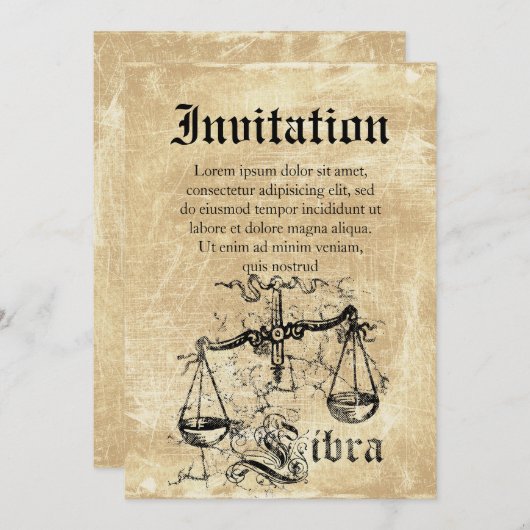  Zodiac Libra Kaart (Voorkant / Achterkant)