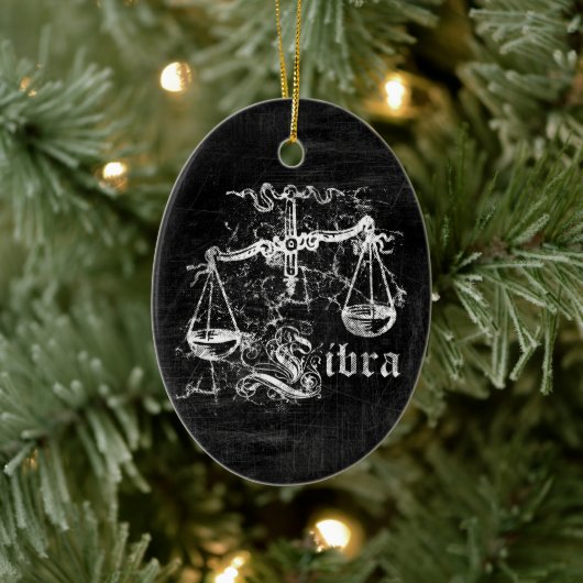Zodiac  Libra Keramisch Ornament (Boom)