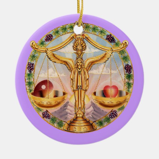 Zodiac Libra - Pas het aan! Keramisch Ornament (Voorkant)