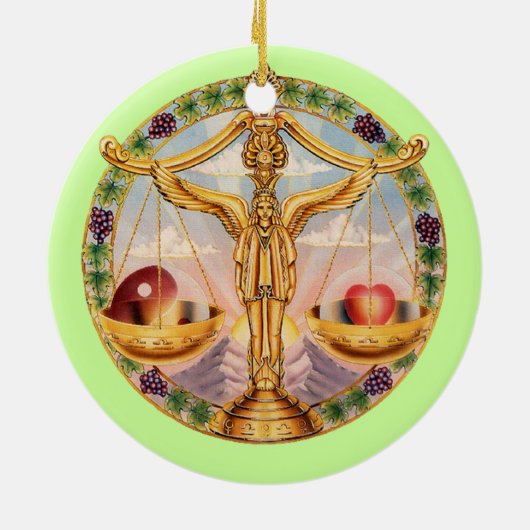 Zodiac Libra - Pas het aan! Keramisch Ornament (Achterkant)