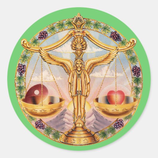 Zodiac Libra - Pas het aan! Ronde Sticker (Voorkant)