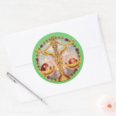 Zodiac Libra - Pas het aan! Ronde Sticker (Envelop)