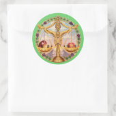 Zodiac Libra - Pas het aan! Ronde Sticker (Tas)