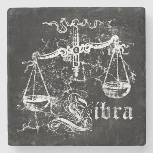 Zodiac  Libra Stenen Onderzetter (Voorkant)