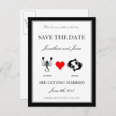 Zodiac Love Save the Date (Schorpioen/Vissen) Aankondigingskaart (Voorkant / Achterkant)