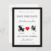 Zodiac Love Save the Date (Steenbok/Leeuw) Aankondigingskaart (Voorkant / Achterkant)