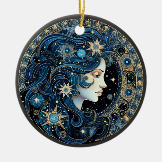 Zodiac Maagd Gepersonaliseerde Astrologie Ornament (Voorkant)