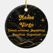 Zodiac Maagd Gepersonaliseerde Astrologie Ornament (Achterkant)