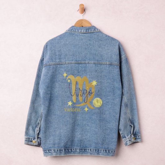 Zodiac Maagd Modern gepersonaliseerd Jean Denim Jacket (Hangar)