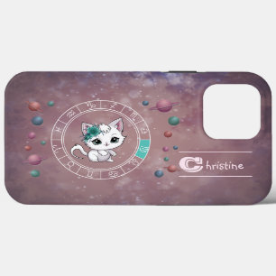 Zodiac Maagd Schattigee Cat Wheel Planet Astrologi Case-Mate iPhone Case