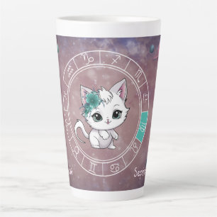 Zodiac Maagd Schattigee Cat Wheel Planet Astrologi Latte Mok