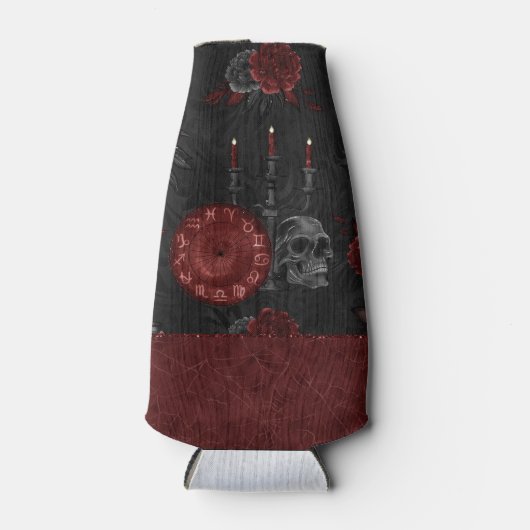 Zodiac Magic Crimson | Henna Red Gothic Skull Roos Flesjeskoeler (Voorkant)