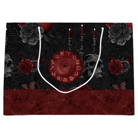 Zodiac Magic Crimson | Henna Red Gothic Skull Roos Groot Cadeauzakje (Voorkant)