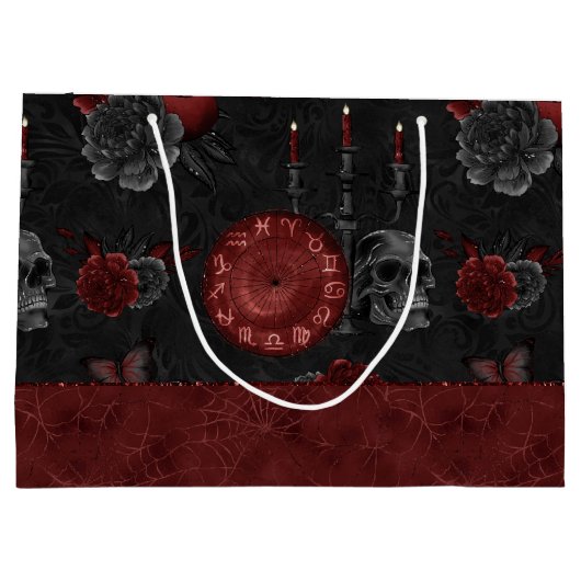 Zodiac Magic Crimson | Henna Red Gothic Skull Roos Groot Cadeauzakje (Achterkant)