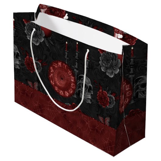 Zodiac Magic Crimson | Henna Red Gothic Skull Roos Groot Cadeauzakje (Achterkant Gekanteld)