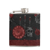 Zodiac Magic Crimson | Henna Red Gothic Skull Roos Heupfles (Voorkant)