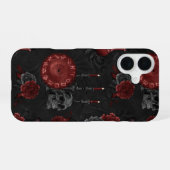 Zodiac Magic Crimson | Henna Red Gothic Skull Roos iPhone 16 Hoesje (Achterkant horizontaal)