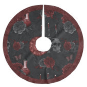 Zodiac Magic Crimson | Henna Red Gothic Skull Roos Kerstboom Rok (Voorkant)