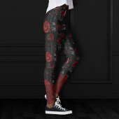 Zodiac Magic Crimson | Henna Red Gothic Skull Roos Leggings
