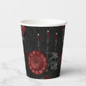 Zodiac Magic Crimson | Henna Red Gothic Skull Roos Papieren Bekers (Achterkant)