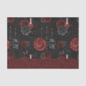 Zodiac Magic Crimson | Henna Red Gothic Skull Roos Tissuepapier (Voorkant)