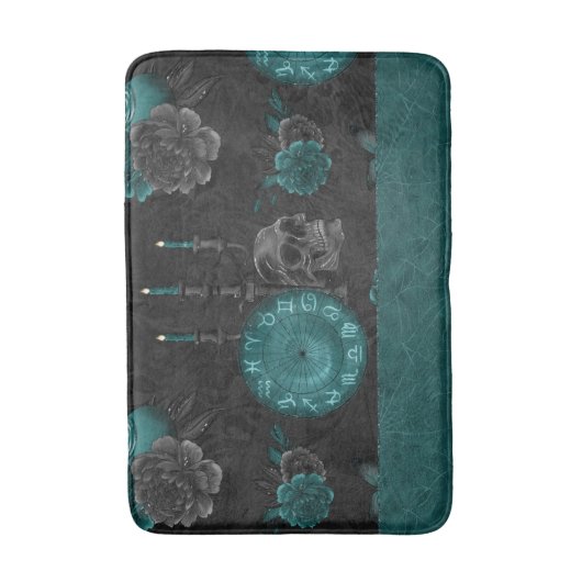 Zodiac Magic | Donker Blauwgroen Groen Gotische Sc Badmat (Voorkant Verticaal)