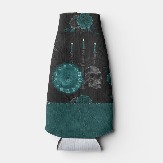 Zodiac Magic | Donker Blauwgroen Groen Gotische Sc Flesjeskoeler (Voorkant)