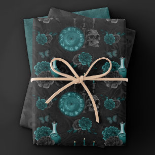 Zodiac Magic Donker Blauwgroen Groen Gotische Sc Inpakpapier Vel