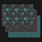 Zodiac Magic | Donker Blauwgroen Groen Gotische Sc Inpakpapier Vel