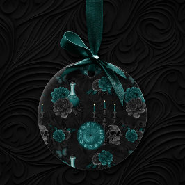 Zodiac Magic | Donker Blauwgroen Groen Gotische Sc Keramisch Ornament