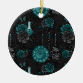 Zodiac Magic | Donker Blauwgroen Groen Gotische Sc Keramisch Ornament (Voorkant)