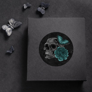 Zodiac Magic Donker Blauwgroen Groen Gotische Sc Ronde Sticker