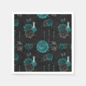 Zodiac Magic | Donker Blauwgroen Groen Gotische Sc Servet (Voorkant)