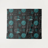 Zodiac Magic | Donker Blauwgroen Groen Gotische Sc Wandkleed (Voorkant (horizontaal))