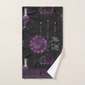 Zodiac Magic | Donker Paarse Plum Gothic Skull Roz Bad Handdoek (Handdoek)