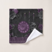 Zodiac Magic | Donker Paarse Plum Gothic Skull Roz Bad Handdoek (Wasdoekje)