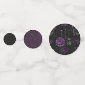 Zodiac Magic | Donker Paarse Plum Gothic Skull Roz Confetti (Achterkanten)