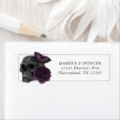 Zodiac Magic | Donker Paarse Plum Gothic Skull Roz Etiket (Insitu)
