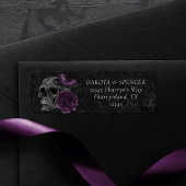 Zodiac Magic | Donker Paarse Plum Gothic Skull Roz Etiket