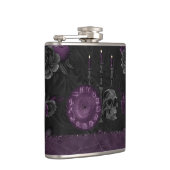 Zodiac Magic | Donker Paarse Plum Gothic Skull Roz Heupfles (Rechts)