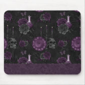 Zodiac Magic | Donker Paarse Plum Gothic Skull Roz Muismat (Voorkant)