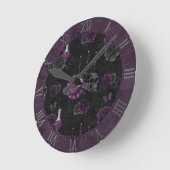 Zodiac Magic | Donker Paarse Plum Gothic Skull Roz Ronde Klok (Hoek)