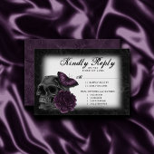 Zodiac Magic | Donker Paarse Plum Gothic Skull Roz RSVP Kaartje