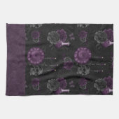 Zodiac Magic | Donker Paarse Plum Gothic Skull Roz Theedoek (Horizontaal)