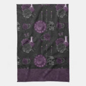 Zodiac Magic | Donker Paarse Plum Gothic Skull Roz Theedoek (Verticaal)